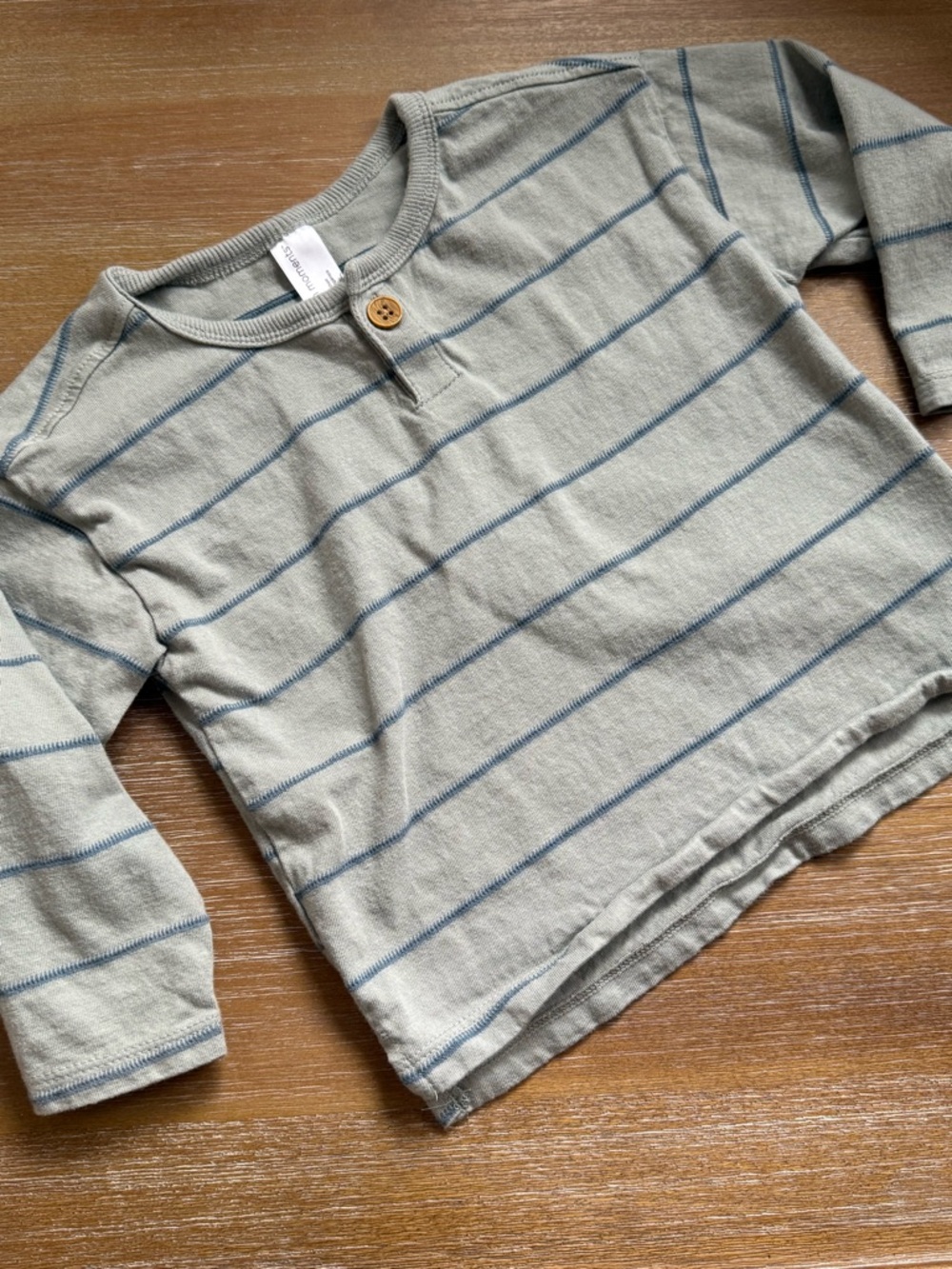 Organic Cotton MM Striped Long-Sleeve Blue Shirt
